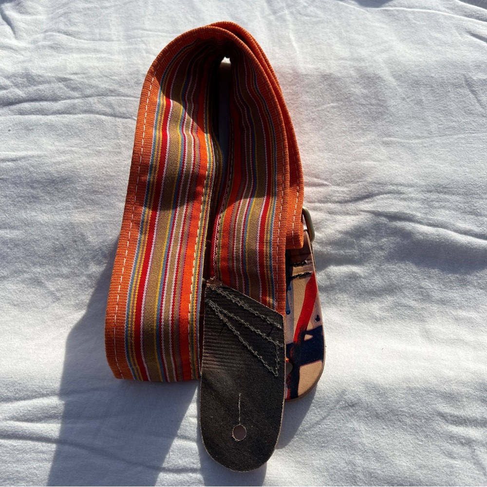 NWOT Mother Mary Company Orange Stripe Guitar Strap